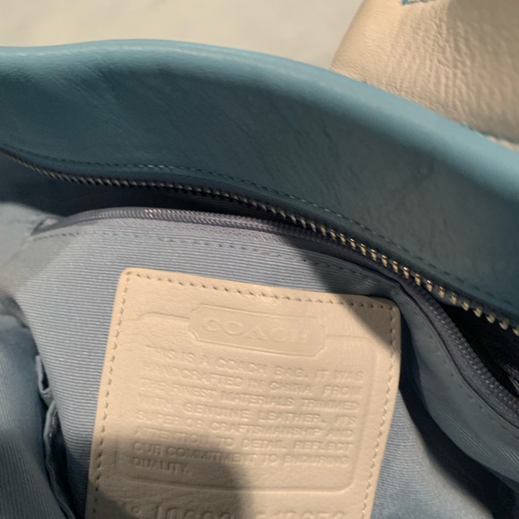 Authentic Coach Blue waves patchwork Bag - Picture 4 of 5